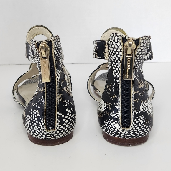 BCBGeneration Faroh Sandals Gladiator Flats VIP Snake Gold 5.5M BCBG Shoes - Picture 5 of 15